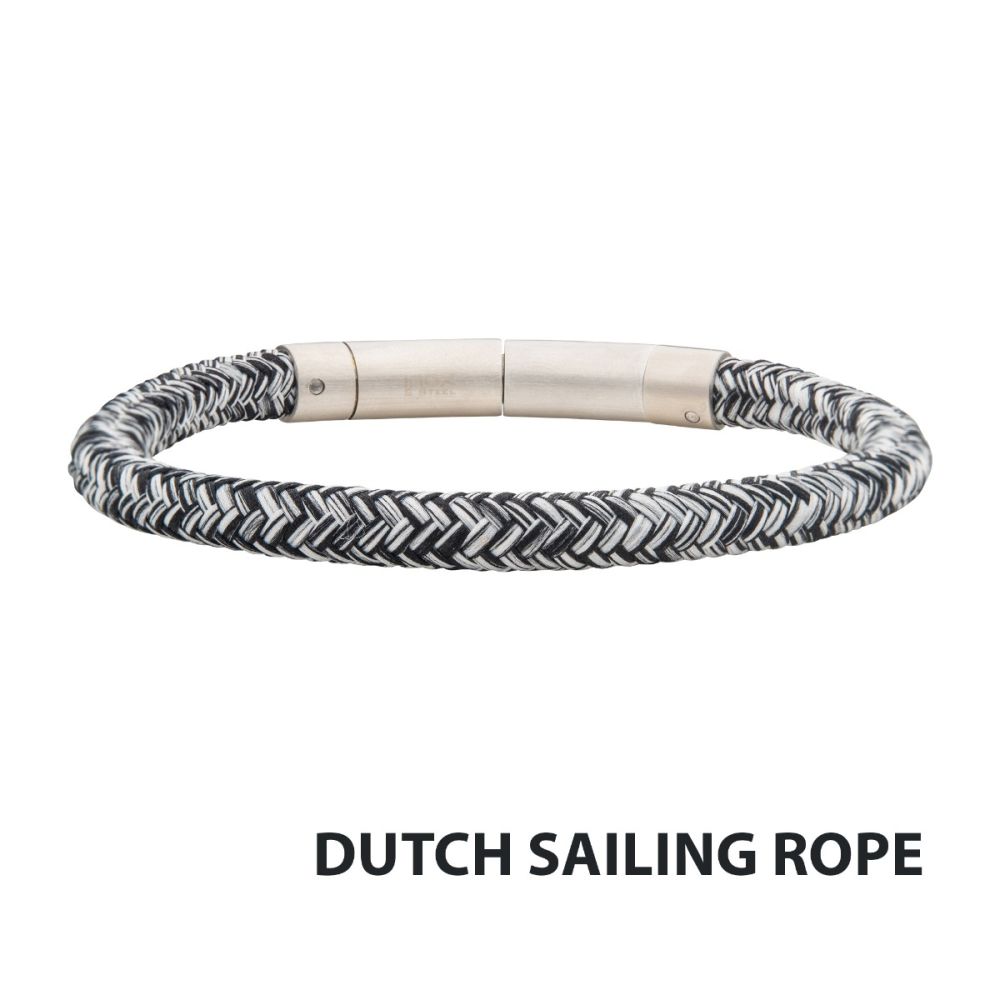 6mm Black & White Nylon Cord Bracelet