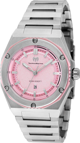 TechnoMarine Coral Quartz Pink Dial Ladies Watch