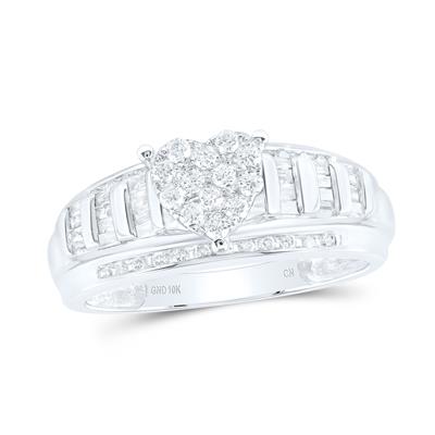 1/2 CT Diamond Ring in 10k White Gold