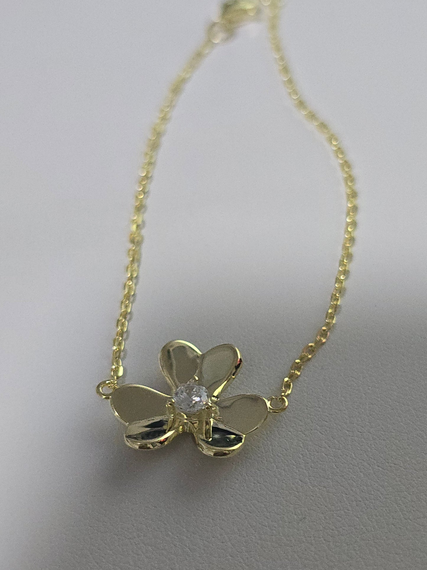 Pulsera de flor en plata