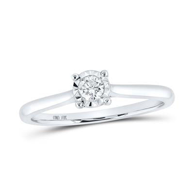 1/6 CT Diamond Solitaire in 10k White Gold