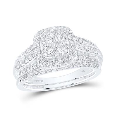 1 CT Diamond Wedding Ring in 10k White Gold